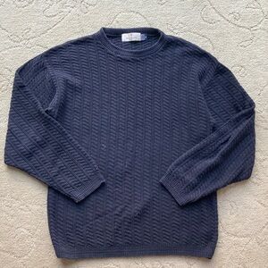 VTG Bill Blass crochet pattern sweater. made in the US, 100% cotton, Mens M